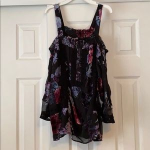 Daniel rainn off the shoulder floral velour top